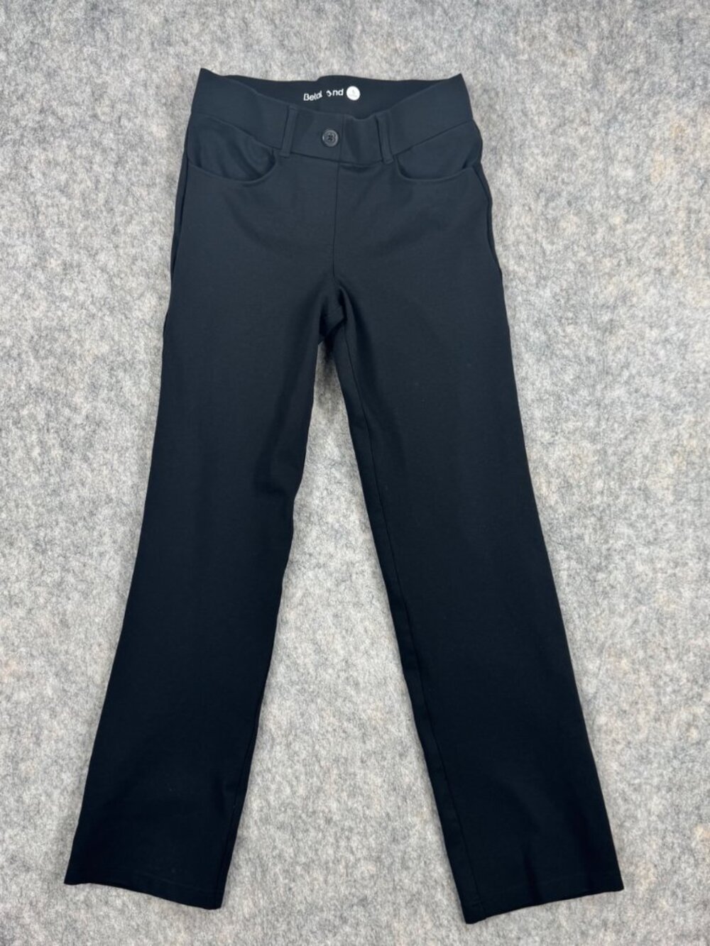 Beta Brand Womens Pants Black Stretch Sz Small Petite W1429 Straight Leg